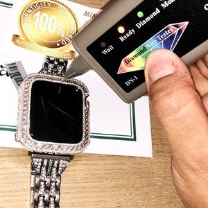 Real diamond Apple Watch bezel not CZ Not fake Custom made Sale FREE APPRAISAL